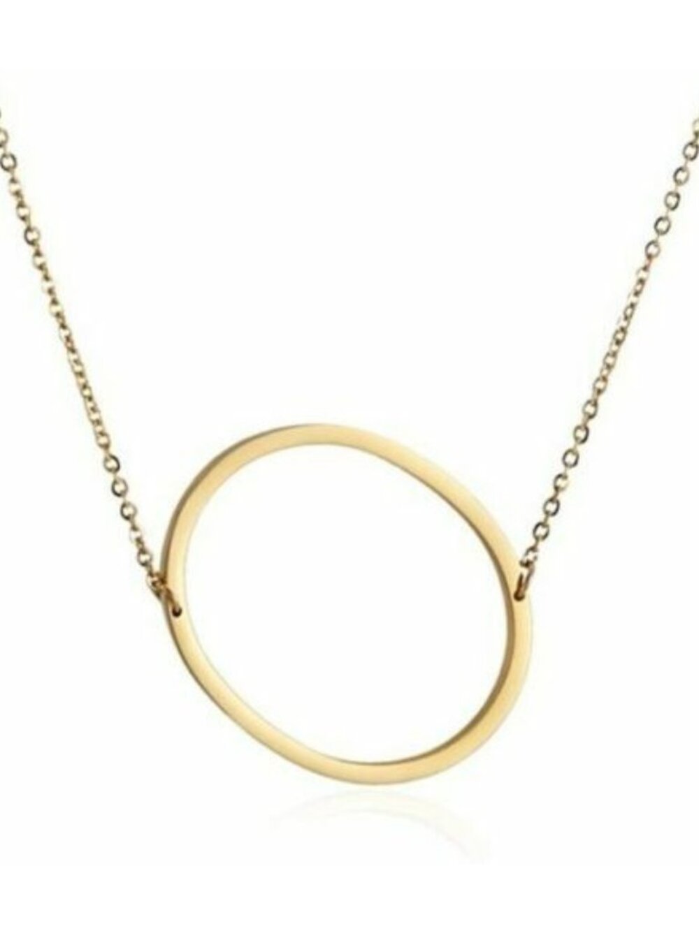 Large Letter "O" 18k Gold Plated Big Initial Name Statement Necklace